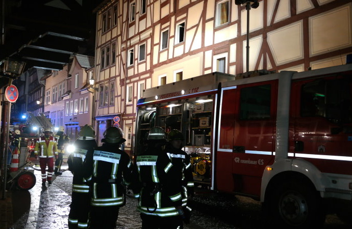 Brand in der Altstadt von Hann. Münden