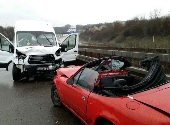 Schwerer Unfall A7 – Zwei schwer Verletzte