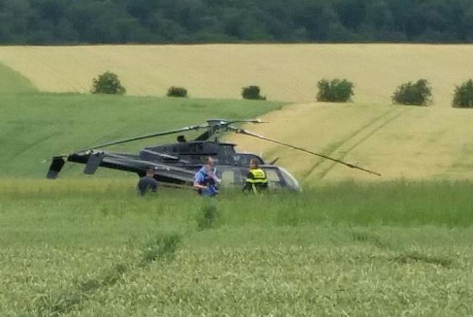 Hubschrauber bei Hofgeismar notgelandet