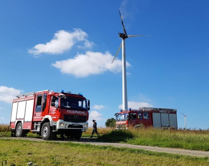 Windrad in Brand geraten – rund 50.000 Euro Sachschaden