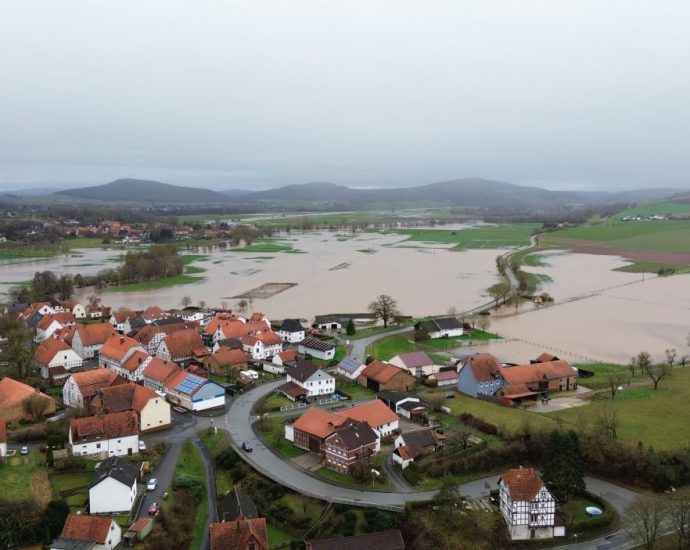 Drohnenbilder zeigen Hochwasserausmaß in Trendelburg