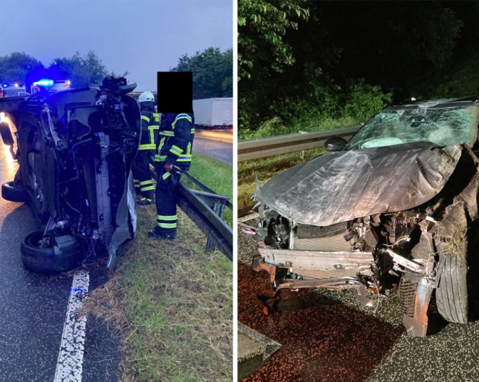 A7: Autofahrer verliert auf regennasser Fahrbahn die Kontrolle