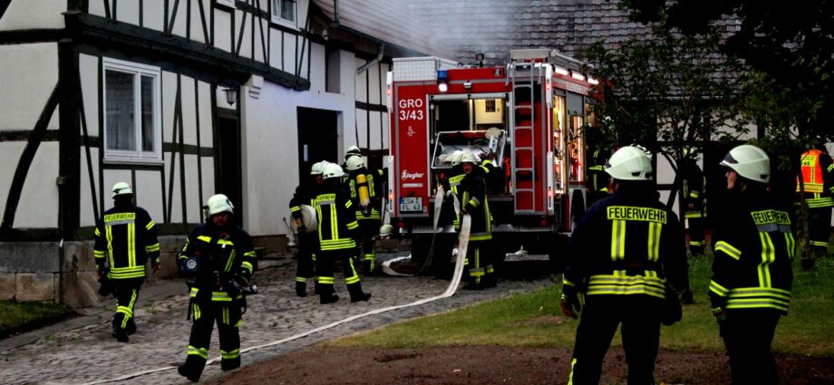 Scheunenbrand in Laudenbach – Feuerwehr übte für den Ernstfall